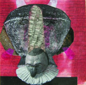 Small collage "Ego" by Susan McCaslin