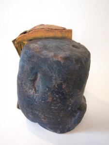 Scaled Down Rock, Paper Mache with Corrugated Cardboard • 12in x 12in x 17in • Front View