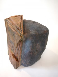 Scaled Down Rock, Paper Mache with Corrugated Cardboard • 12in x 12in x 17in • Side View