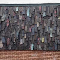 "Cladding" • 2015 • Roofing Paper, Acrylic, Chalk