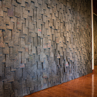 Wall/Paper II • 2018 • 35' x 22' • Newsprint, Sumi Ink, Clothespins
